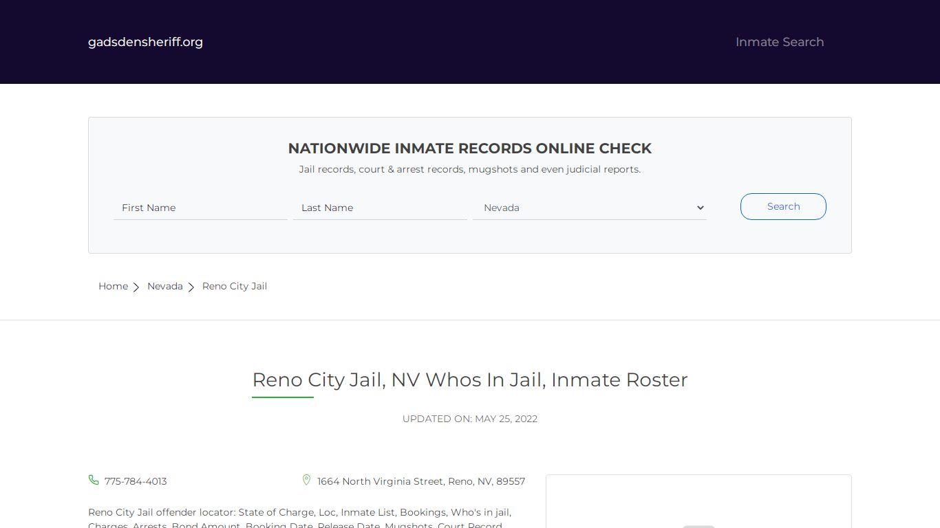 Reno City Jail, NV Inmate Roster, Whos In Jail